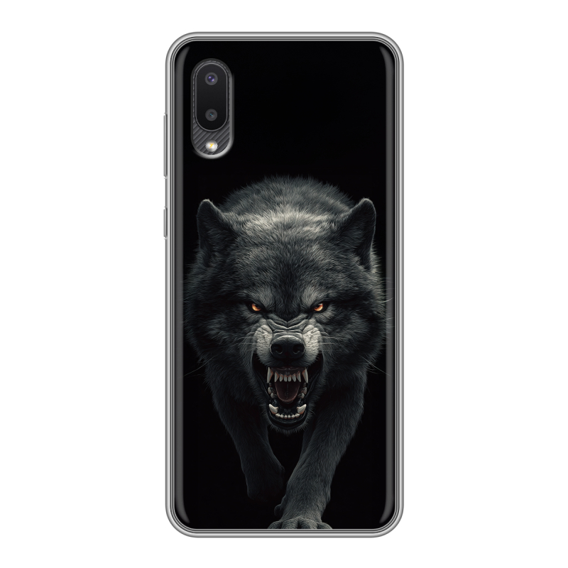 Силиконовый чехол на Samsung Galaxy A02 с принтом Волк Силиконовый чехол на Samsung Galaxy A02 с принтом Волк