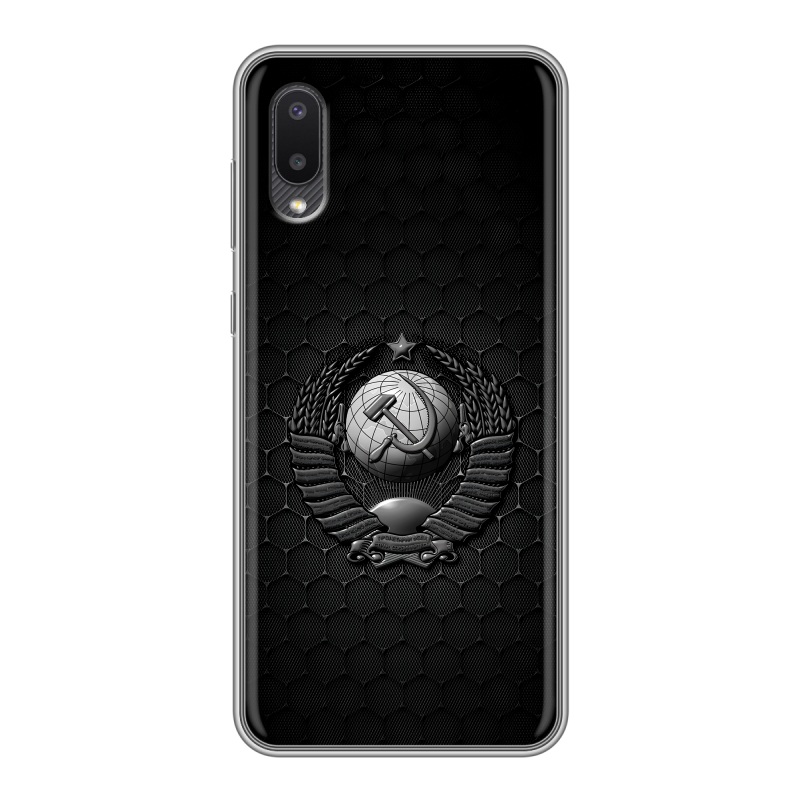 Силиконовый чехол на Samsung Galaxy A02 с принтом Герб Флаг СССР Силиконовый чехол на Samsung Galaxy A02 с принтом Герб Флаг СССР