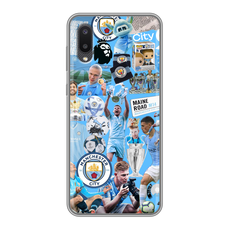Силиконовый чехол на Samsung Galaxy A02 с принтом Man City Манчестер Сити Силиконовый чехол на Samsung Galaxy A02 с принтом Man City Манчестер Сити