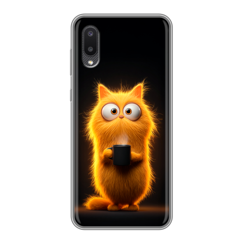 Силиконовый чехол на Samsung Galaxy A02 с принтом Смешной кот Силиконовый чехол на Samsung Galaxy A02 с принтом Смешной кот