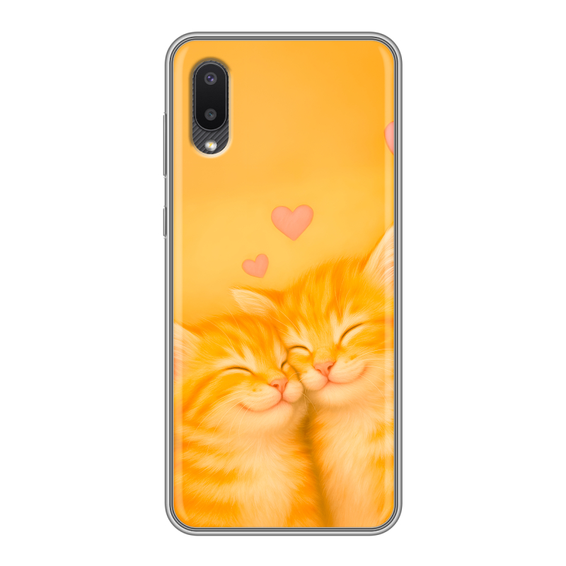 Силиконовый чехол на Samsung Galaxy A02 с принтом Милые котята Силиконовый чехол на Samsung Galaxy A02 с принтом Милые котята
