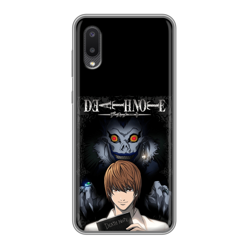 Силиконовый противоударный чехол на Samsung Galaxy A02 с принтом Death note Тетрадь смерти Силиконовый противоударный чехол на Samsung Galaxy A02 с принтом Death note Тетрадь смерти