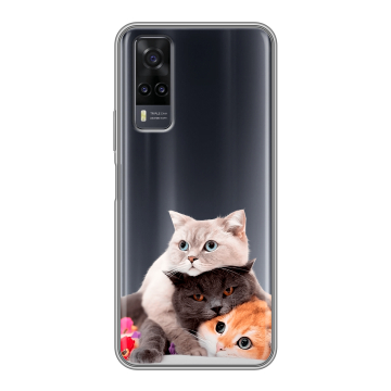 Силиконовый чехол на Vivo Y31 с принтом Кошки Силиконовый чехол на Vivo Y31 с принтом Кошки