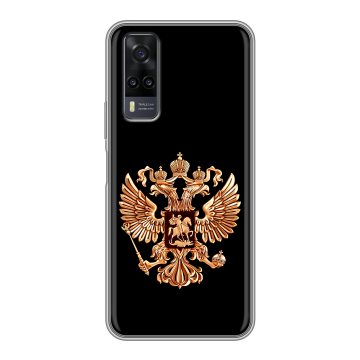 Силиконовый чехол на Vivo Y31 с принтом Герб России золотой Силиконовый чехол на Vivo Y31 с принтом Герб России золотой