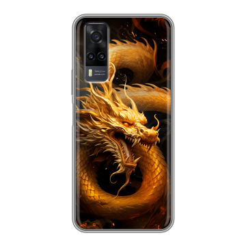 Силиконовый чехол на Vivo Y31 с принтом Золотой дракон Силиконовый чехол на Vivo Y31 с принтом Золотой дракон
