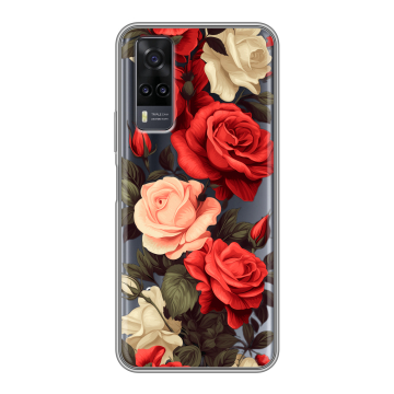 Силиконовый чехол на Vivo Y31 с принтом Розы