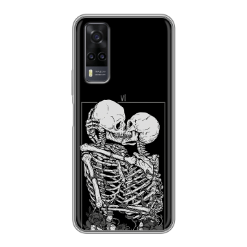 Силиконовый чехол на Vivo Y31 с принтом Поцелуй скелетов