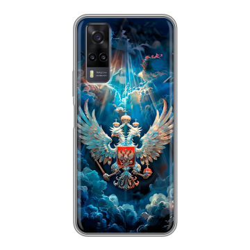 Силиконовый чехол на Vivo Y31 с принтом Герб флаг России
