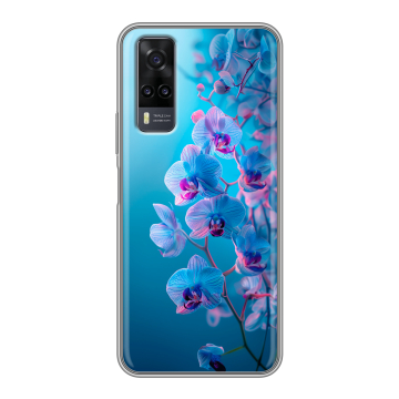 Силиконовый чехол на Vivo Y31 с принтом голубые орхидеи