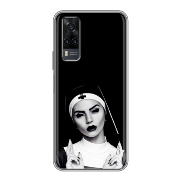 Силиконовый чехол на Vivo Y31 с принтом монашка