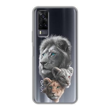 Силиконовый чехол на Vivo Y31 с принтом Львы Силиконовый чехол на Vivo Y31 с принтом Львы