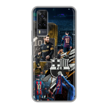 Силиконовый чехол на Vivo Y31 с принтом Messi Barcelona