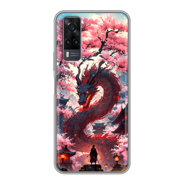 Силиконовый чехол на Vivo Y31 с принтом Дракон Японский