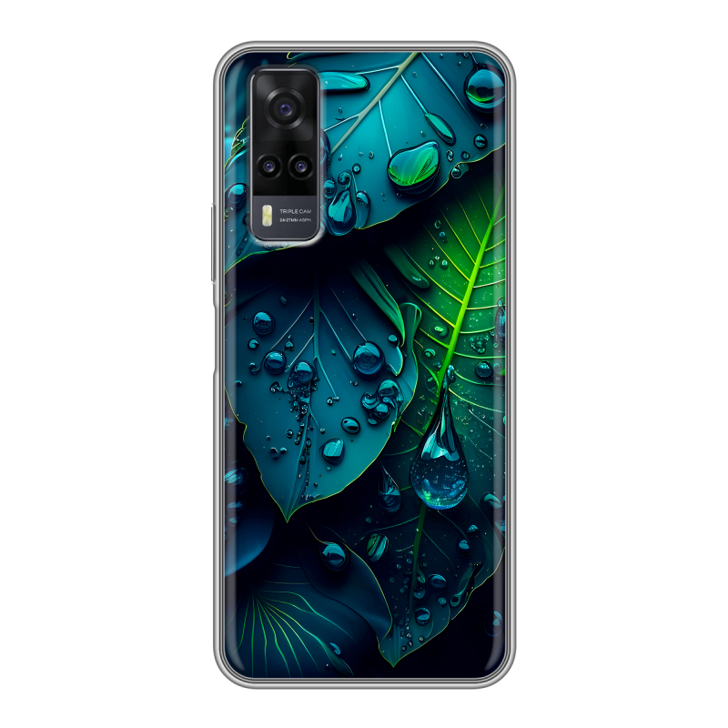 Силиконовый чехол на Vivo Y31 с принтом Листья Силиконовый чехол на Vivo Y31 с принтом Листья
