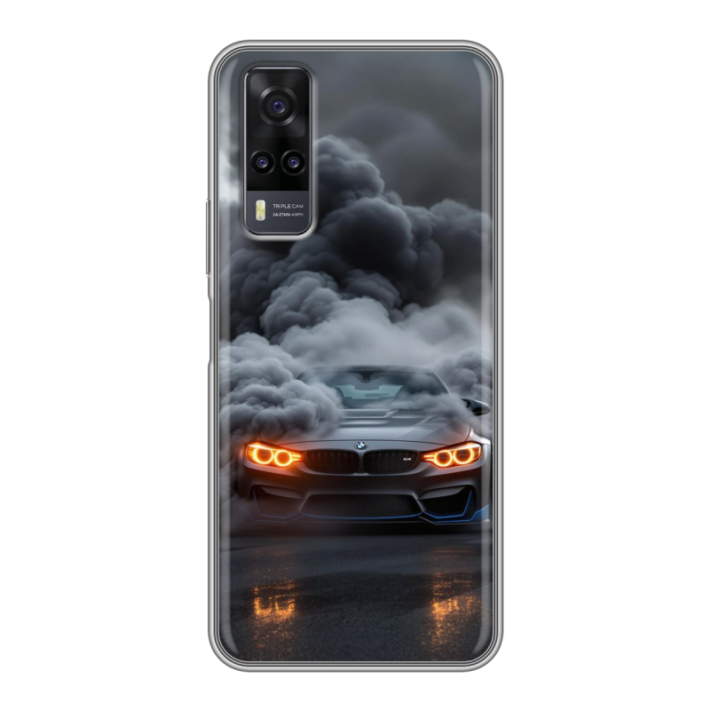 Силиконовый чехол на Vivo Y31 с принтом BMW БМВ Силиконовый чехол на Vivo Y31 с принтом BMW БМВ