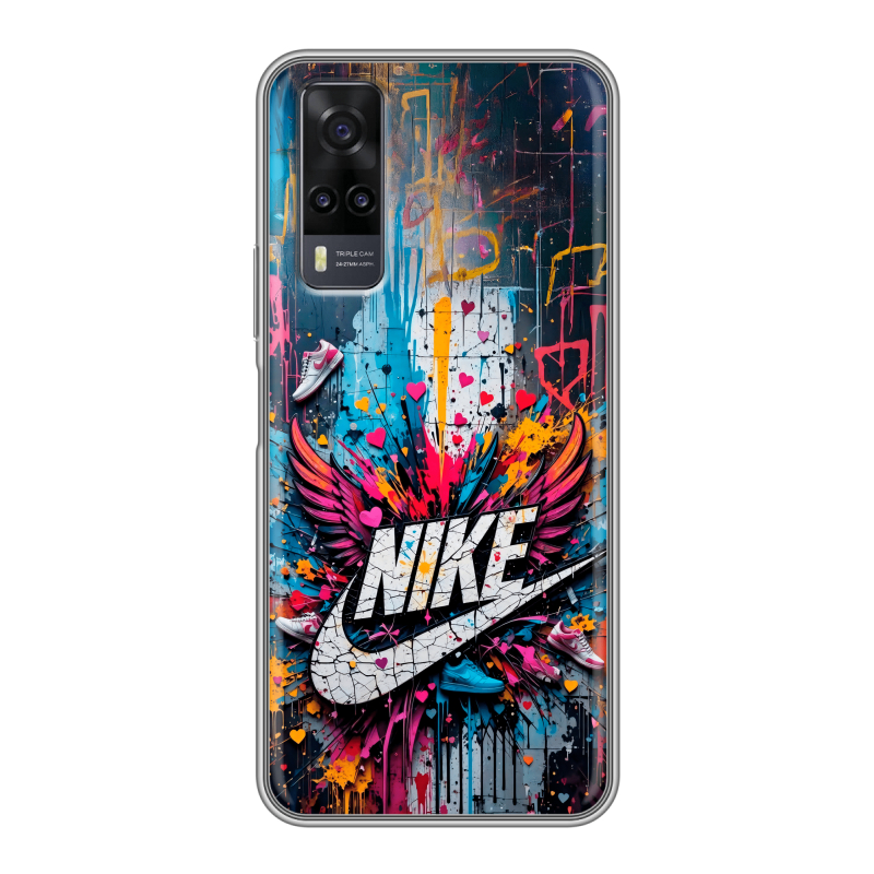 Силиконовый чехол на Vivo Y31 с принтом Nike Найк Силиконовый чехол на Vivo Y31 с принтом Nike Найк