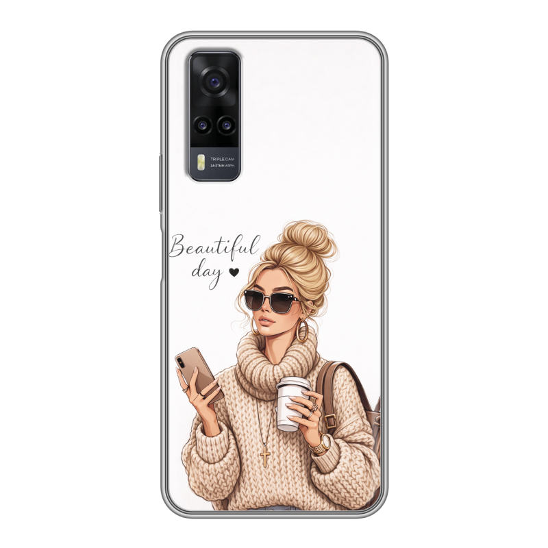 Силиконовый чехол на Vivo Y31 с принтом женский Силиконовый чехол на Vivo Y31 с принтом женский