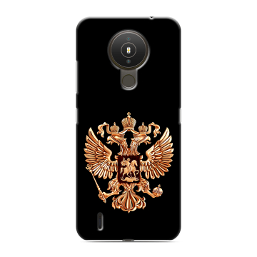 Силиконовый чехол на Nokia 1.4 с принтом Герб России золотой