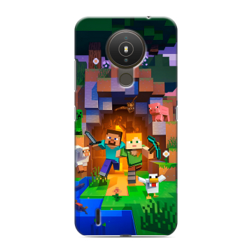 Силиконовый чехол на Nokia 1.4 с принтом Майнкрафт Minecraft