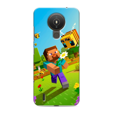 Силиконовый чехол на Nokia 1.4 с принтом Майнкрафт Minecraft Силиконовый чехол на Nokia 1.4 с принтом Майнкрафт Minecraft