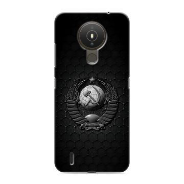 Силиконовый чехол на Nokia 1.4 с принтом Герб Флаг СССР Силиконовый чехол на Nokia 1.4 с принтом Герб Флаг СССР