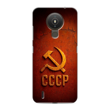 Силиконовый чехол на Nokia 1.4 с принтом Флаг Герб СССР Силиконовый чехол на Nokia 1.4 с принтом Флаг Герб СССР