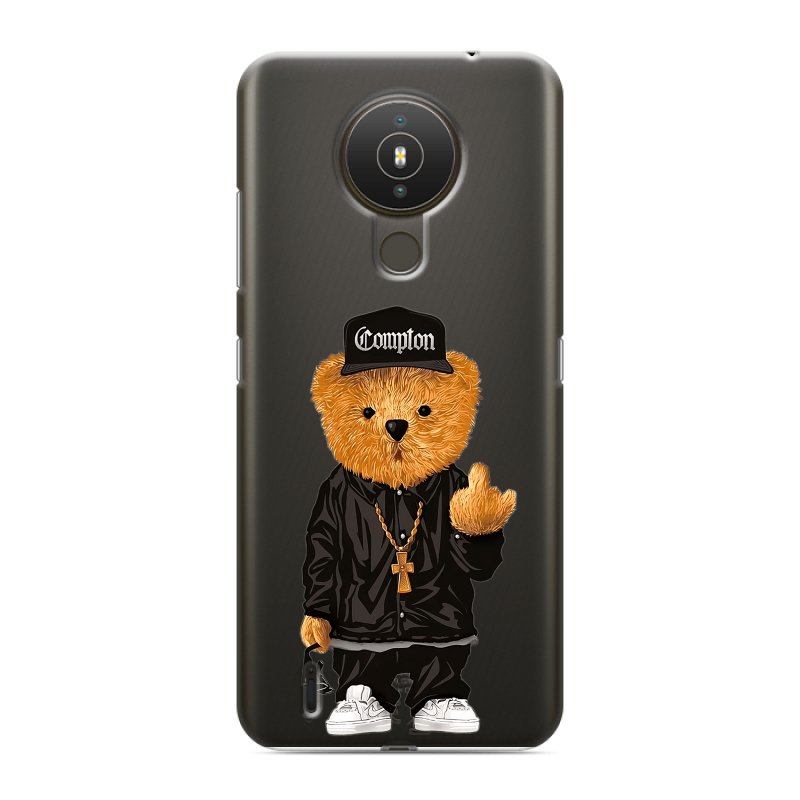 Силиконовый противоударный чехол на Nokia 1.4 с принтом Мишка Силиконовый противоударный чехол на Nokia 1.4 с принтом Мишка