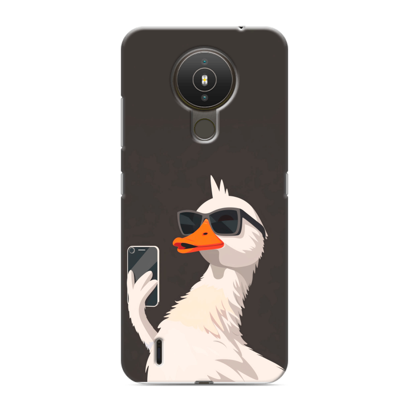 Силиконовый чехол на Nokia 1.4 с принтом утка в очках Силиконовый чехол на Nokia 1.4 с принтом утка в очках