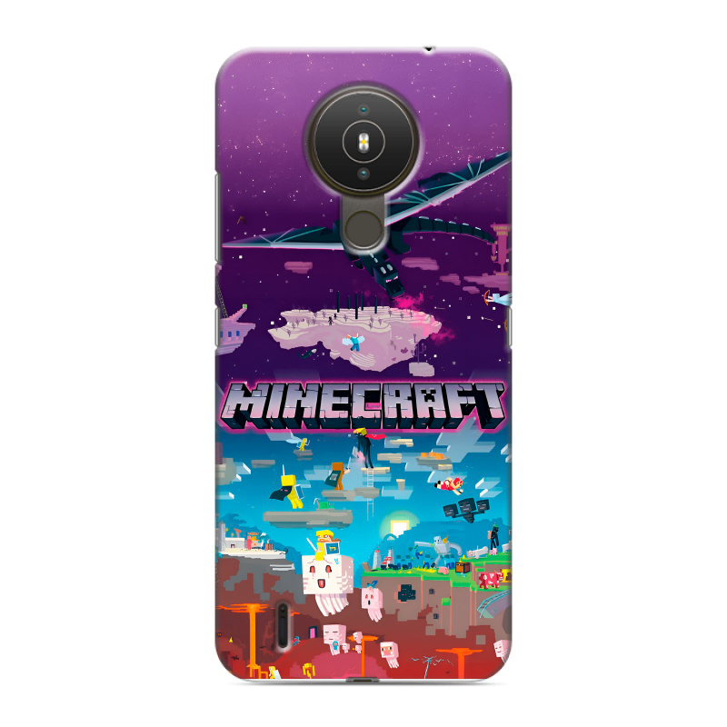 Силиконовый чехол на Nokia 1.4 с принтом Майнкрафт Minecraft Силиконовый чехол на Nokia 1.4 с принтом Майнкрафт Minecraft