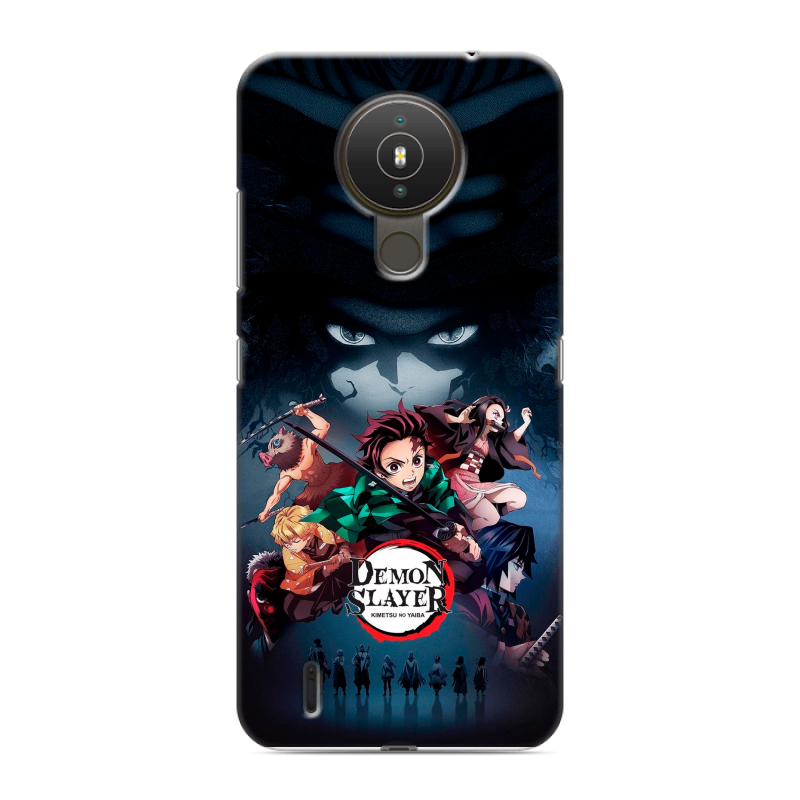 Силиконовый противоударный чехол на Nokia 1.4 с принтом Demon Slayer Клинок рассекающий демонов Силиконовый противоударный чехол на Nokia 1.4 с принтом Demon Slayer Клинок рассекающий демонов