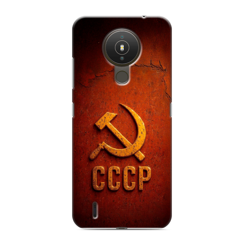 Силиконовый чехол на Nokia 1.4 с принтом Флаг Герб СССР Силиконовый чехол на Nokia 1.4 с принтом Флаг Герб СССР