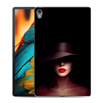 Силиконовый чехол на Lenovo Tab P11 с принтом Девушка в шляпе