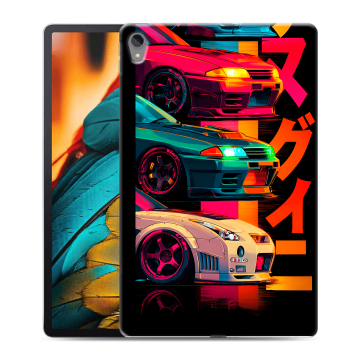 Силиконовый чехол на Lenovo Tab P11 с принтом Гоночные машины