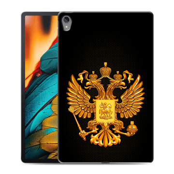 Силиконовый чехол на Lenovo Tab P11 с принтом Герб России желтый Силиконовый чехол на Lenovo Tab P11 с принтом Герб России желтый