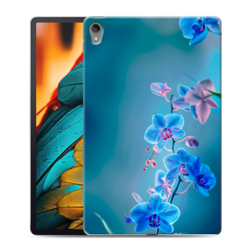 Силиконовый чехол на Lenovo Tab P11 с принтом Голубые цветы