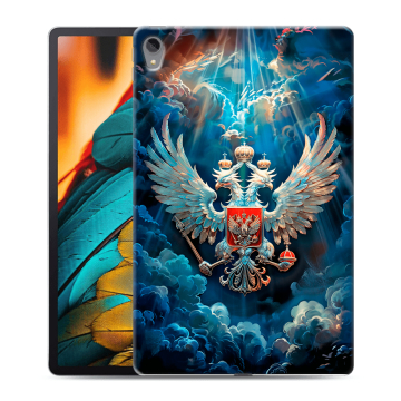 Силиконовый чехол на Lenovo Tab P11 с принтом Герб флаг России
