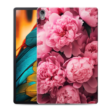 Силиконовый чехол на Lenovo Tab P11 с принтом цветы пионы