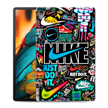 Силиконовый чехол на Lenovo Tab P11 с принтом найк nike черный