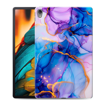 Силиконовый чехол на Lenovo Tab P11 с принтом синий мрамор