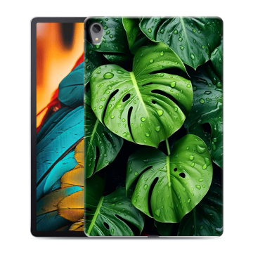 Силиконовый чехол на Lenovo Tab P11 с принтом Листья