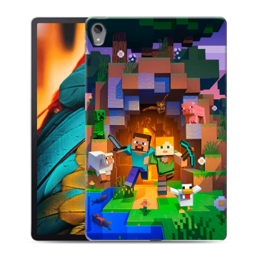 Силиконовый чехол на Lenovo Tab P11 с принтом Майнкрафт Minecraft