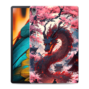 Силиконовый чехол на Lenovo Tab P11 с принтом Дракон Японский