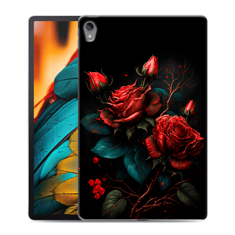 Силиконовый чехол на Lenovo Tab P11 с принтом Розы красные Силиконовый чехол на Lenovo Tab P11 с принтом Розы красные