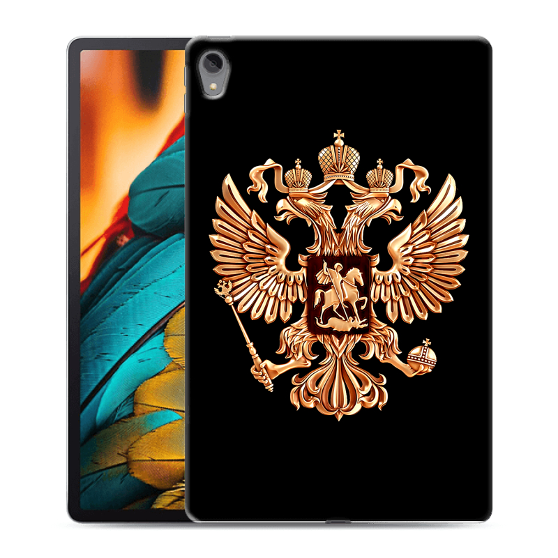 Силиконовый чехол на Lenovo Tab P11 с принтом Герб России золотой Силиконовый чехол на Lenovo Tab P11 с принтом Герб России золотой
