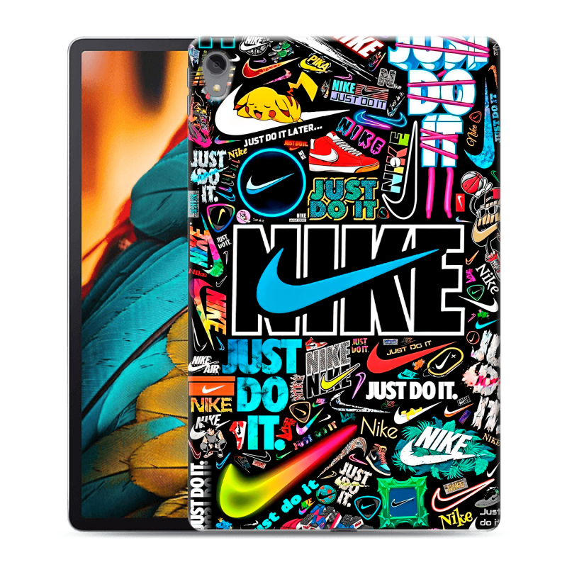 Силиконовый чехол на Lenovo Tab P11 с принтом найк nike черный Силиконовый чехол на Lenovo Tab P11 с принтом найк nike черный