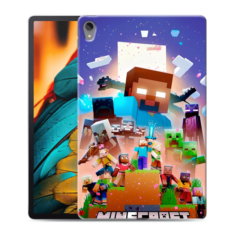 Силиконовый чехол на Lenovo Tab P11 с принтом Майнкрафт Minecraft Силиконовый чехол на Lenovo Tab P11 с принтом Майнкрафт Minecraft