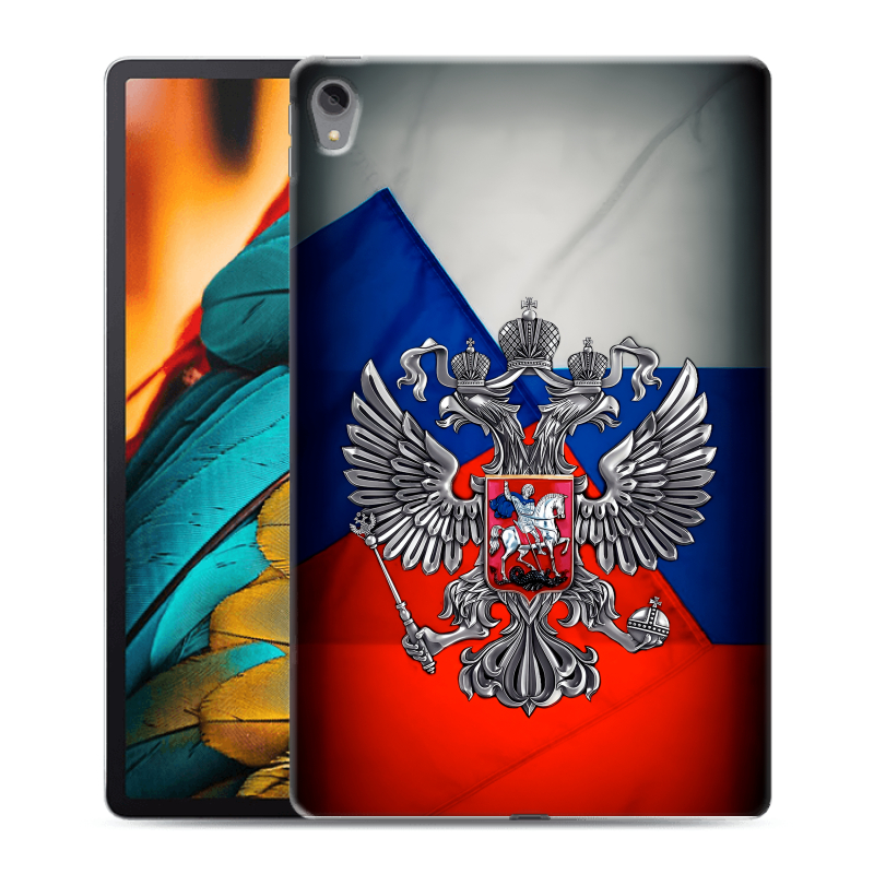 Силиконовый чехол на Lenovo Tab P11 с принтом Флаг России Силиконовый чехол на Lenovo Tab P11 с принтом Флаг России