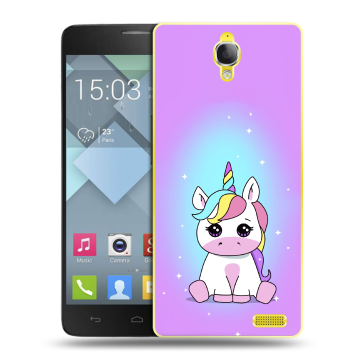 Пластиковый чехол на Alcatel One Touch Idol X с принтом Единорог
