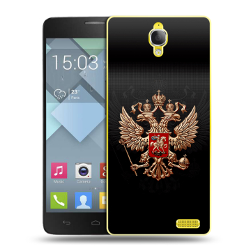 Пластиковый чехол на Alcatel One Touch Idol X с принтом Герб России