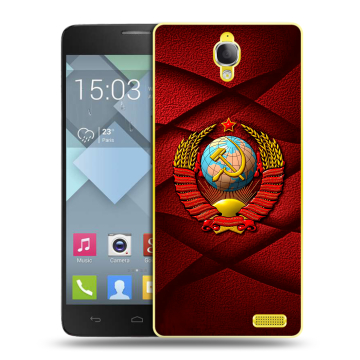 Пластиковый чехол на Alcatel One Touch Idol X с принтом Герб СССР